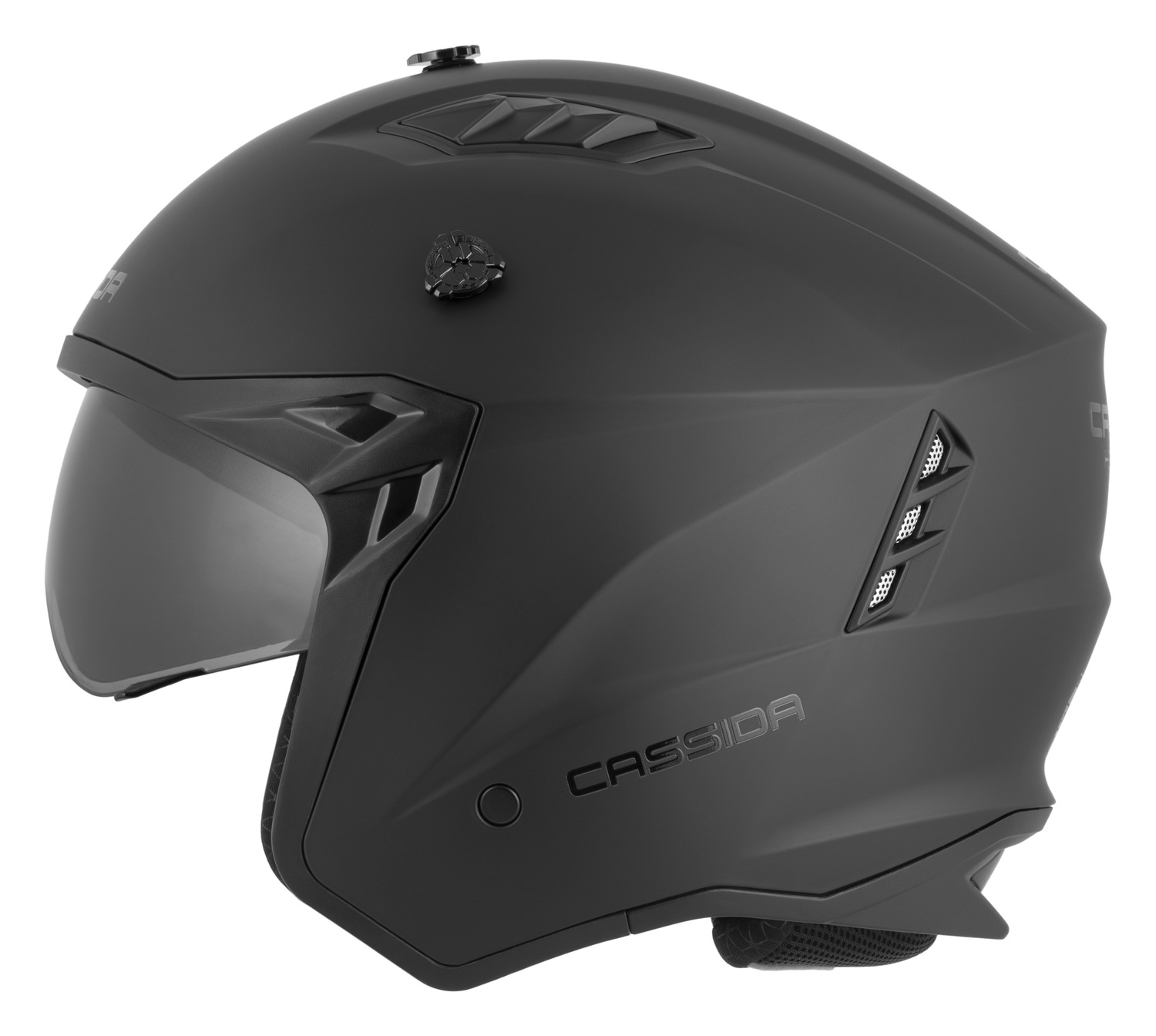 CASSIDA Moto helma CROSS COUNTRY Solid černá matná s odnímatelnou čelistí