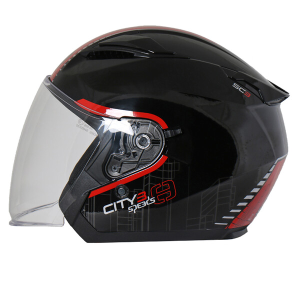 SPEEDS skúrtová moto přilba City III Black/red