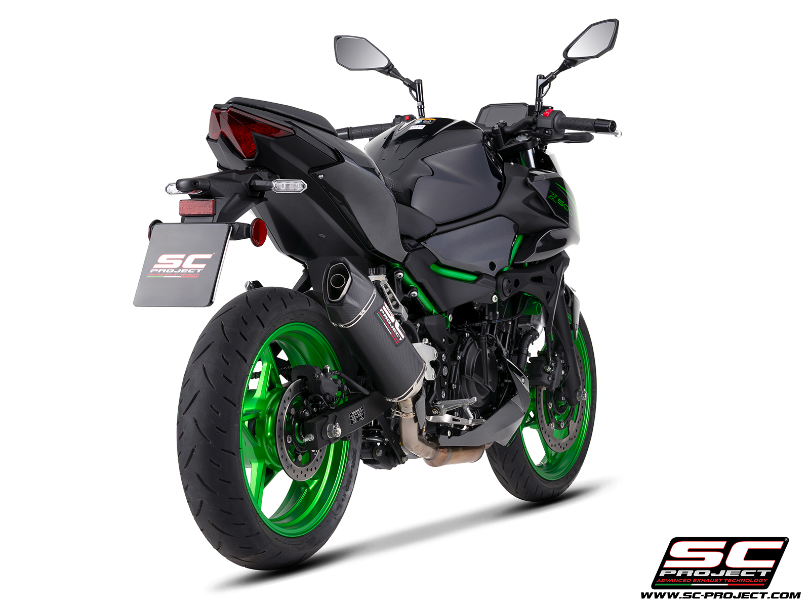 SC-PROJECT KAWASAKI Z500 (2024 - 2026) Výfuk z uhlíkových vláken SC1-X