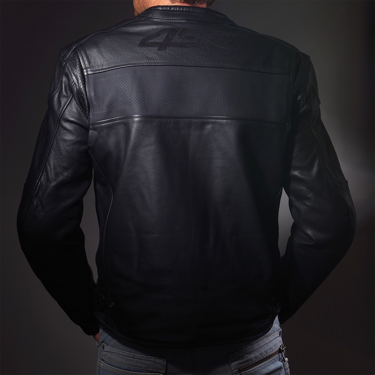 4SR Pánská kožená bunda moto Hooligan black velvet