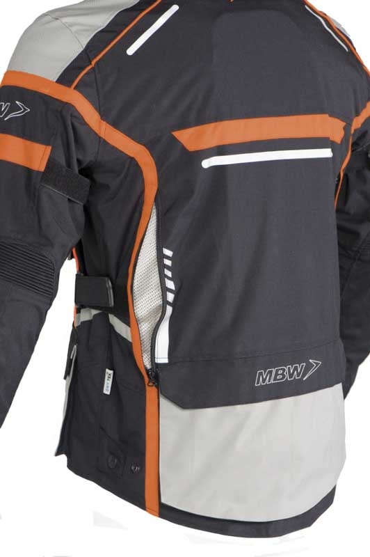 MBW Pánská textilní moto bunda CHALLENGER černá šedá oranžová