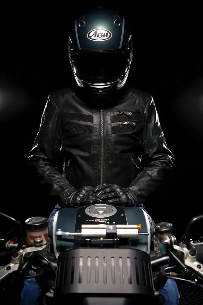 4SR Pánská kožená moto bunda Cool EVO black