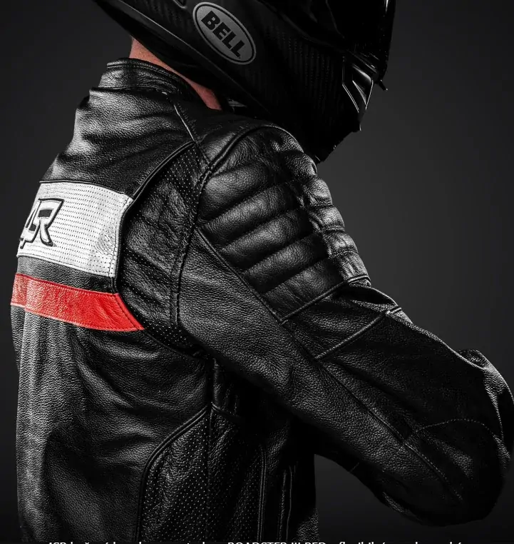 4SR Pánská kožená moto bunda ROADSTER III RED