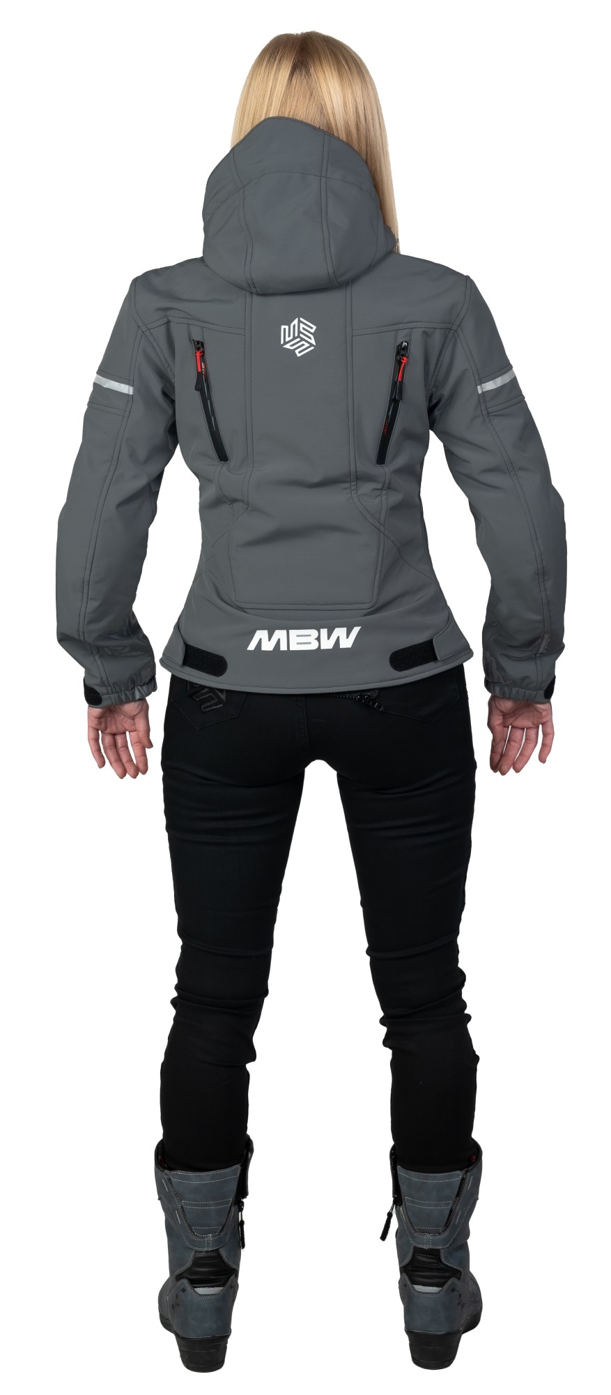 MBW Dámská softshell moto bunda HANA grey