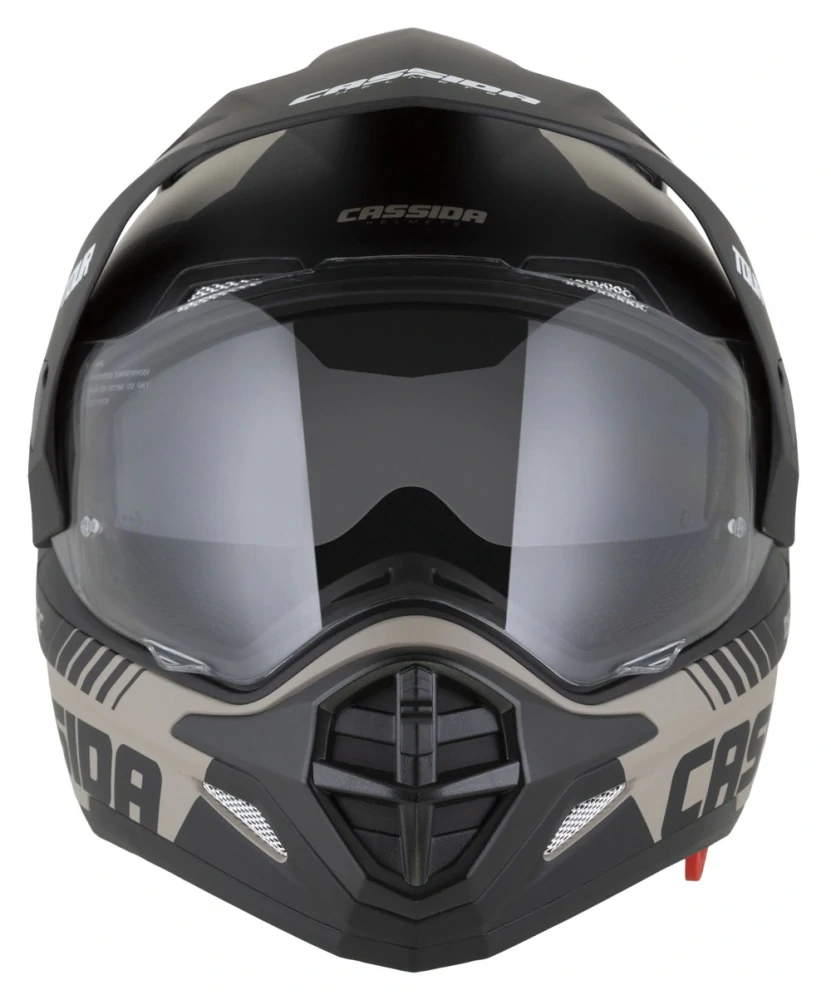 CASSIDA Enduro moto přilba Tour 2.0 Dual písková matná černá, plexi s přípravou pro Pinlock
