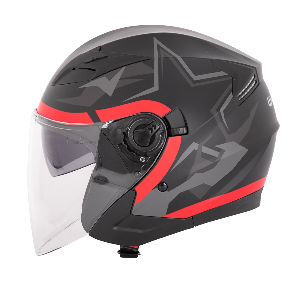 W-TEC Otevřená moto přilba Barcela Vermella černá červená
