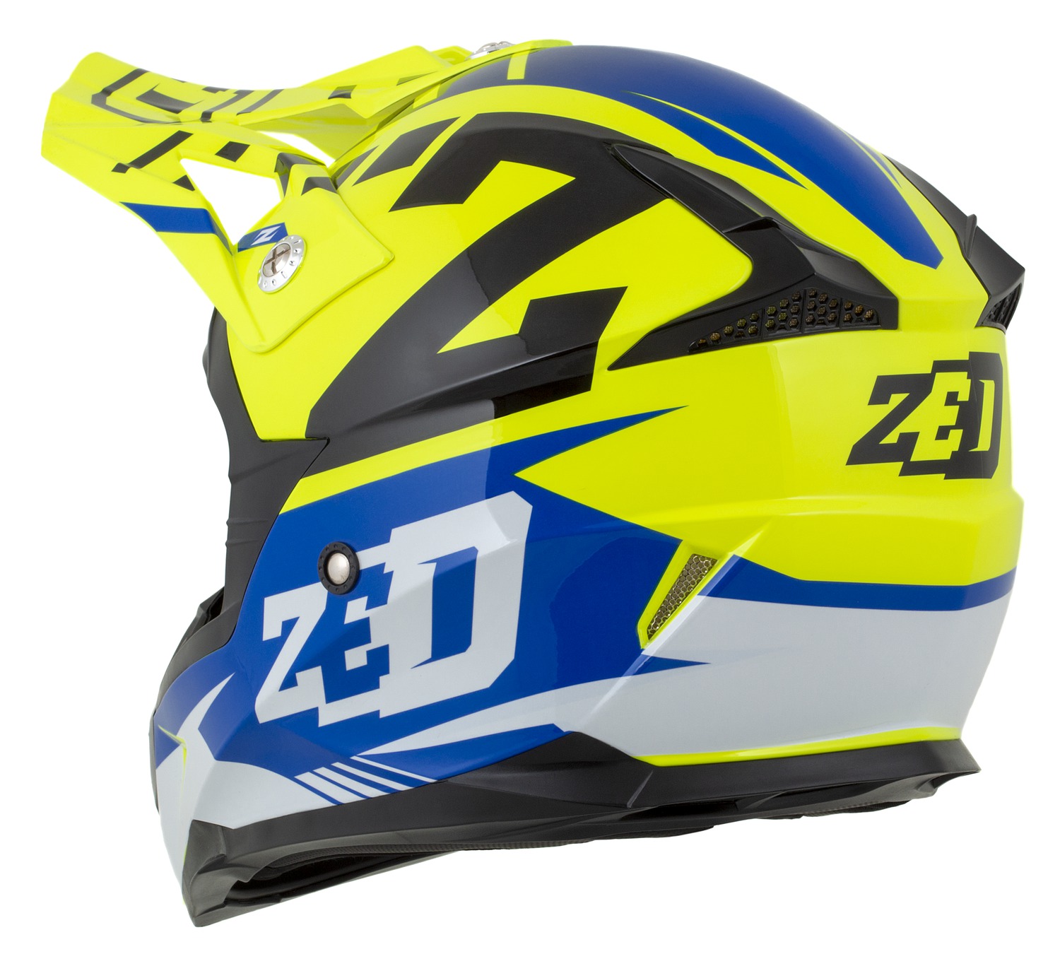 ZED Pánská moto přilba X1.9D TARGO žlutá fluo modrá černá bílá