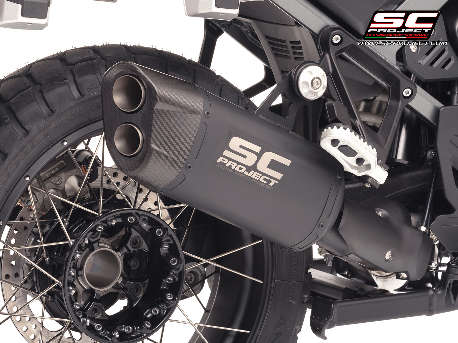 SC-PROJECT titanový výfuk matně černý Adventure-R BMW R 1300 GS Adventure 2025 E5+