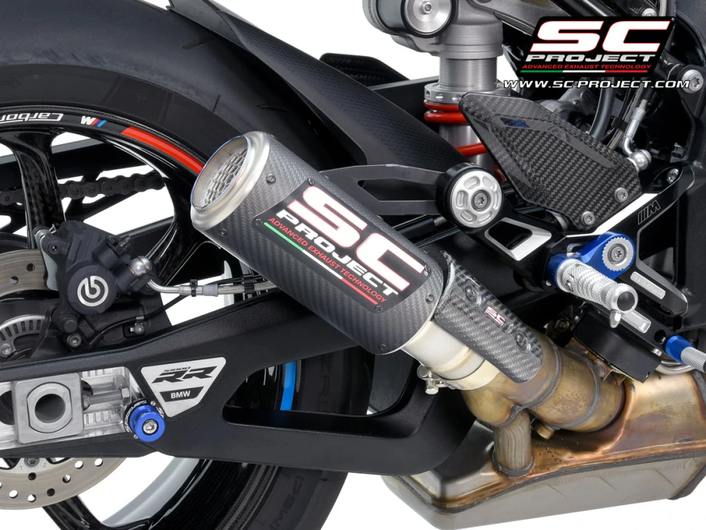 SC-PROJECT Výfuk z uhlíkových vláken CR-T s mřížkou proti kamenům BMW S 1000 RR (23-24) E5