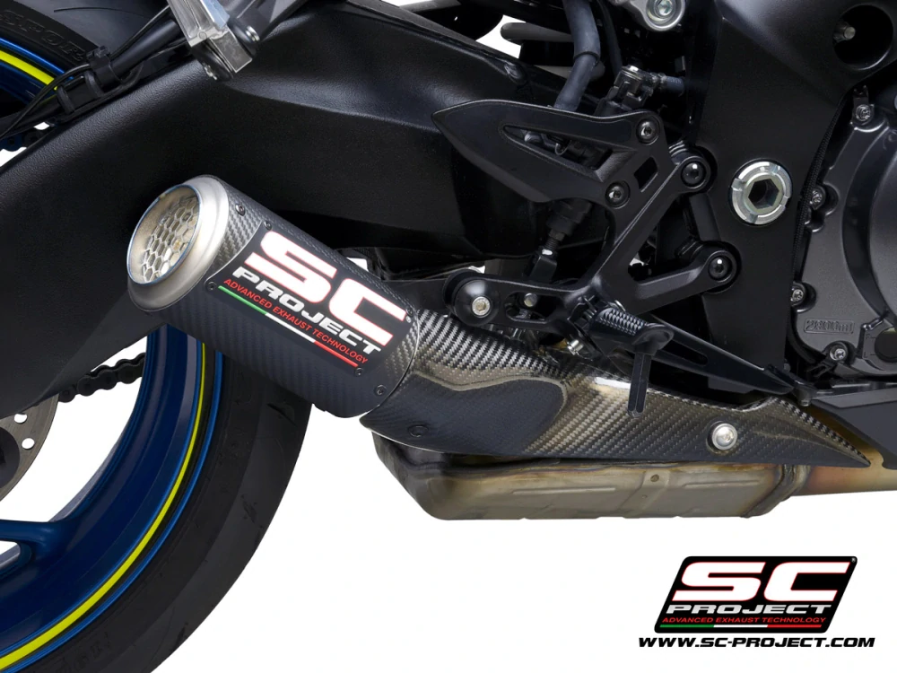 SC-PROJECT Výfuk z uhlíkových vláken CR-T s mřížkou proti kamenům Suzuki GSX-S1000 (25) E5+