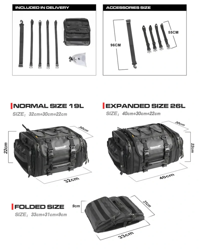 RHINOWALK - brašna na sedadlo Deluxe 19 - 26 L