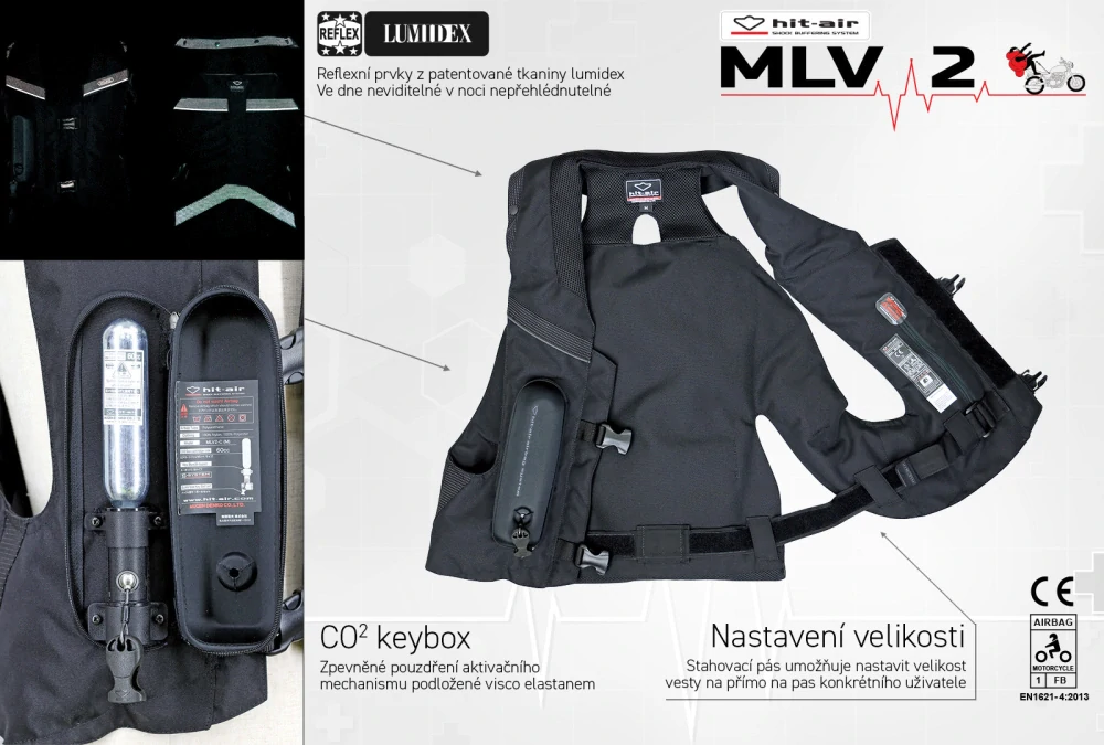 Airbagová motocyklová vesta Hit-Air MLV 2 černo-žlutá