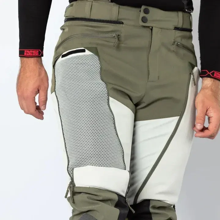 iXS pánské textilní moto kalhoty VENTURE-AIR 1.0 světle šedá-olivová