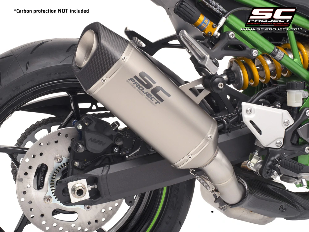 SC-PROJECT KAWASAKI Z900 A2 (2017-2020) Titanový výfuk SC1-S (BEZ tepelné ochrany z uhlíkových vláken) EURO 4