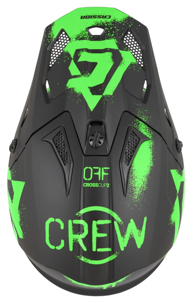 CASSIDA Motokrosová přilba Cross Cup 2 Crew černá matná zelená fluo