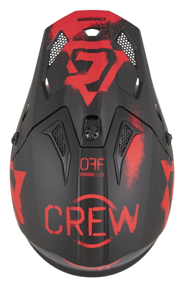 CASSIDA Motokrosová přilba Cross Cup 2 Crew černá matná červená