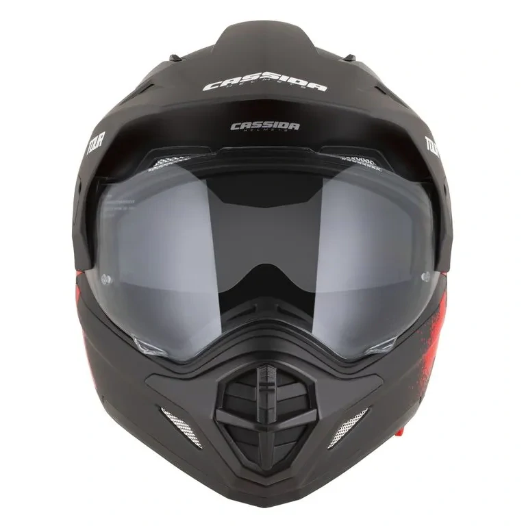 CASSIDA Enduro moto přilba Tour 2.0 CREW (černá matná/červená) plexi s přípravou pro Pinlock