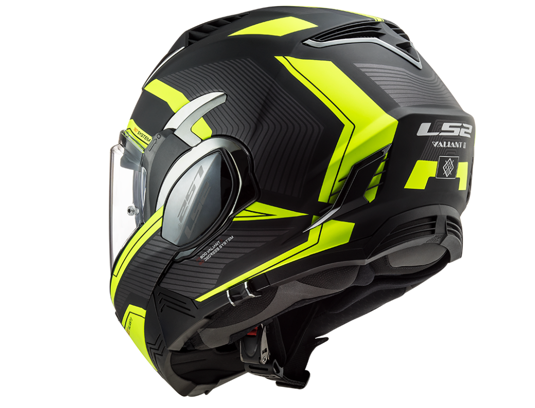 LS2 Překlopná moto přilba FF900 VALIANT II REVO MATT BLACK H-V YELLOW