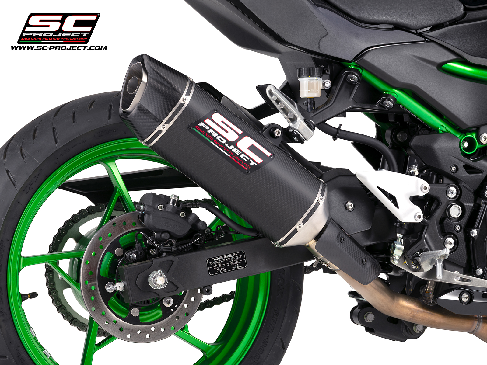 SC-PROJECT KAWASAKI Z500 (2024 - 2026) Výfuk z uhlíkových vláken SC1-X