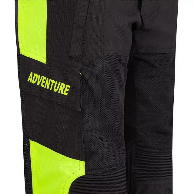 W-TEC dětské rostoucí letní moto kalhoty PINAPOCO černá/fluo