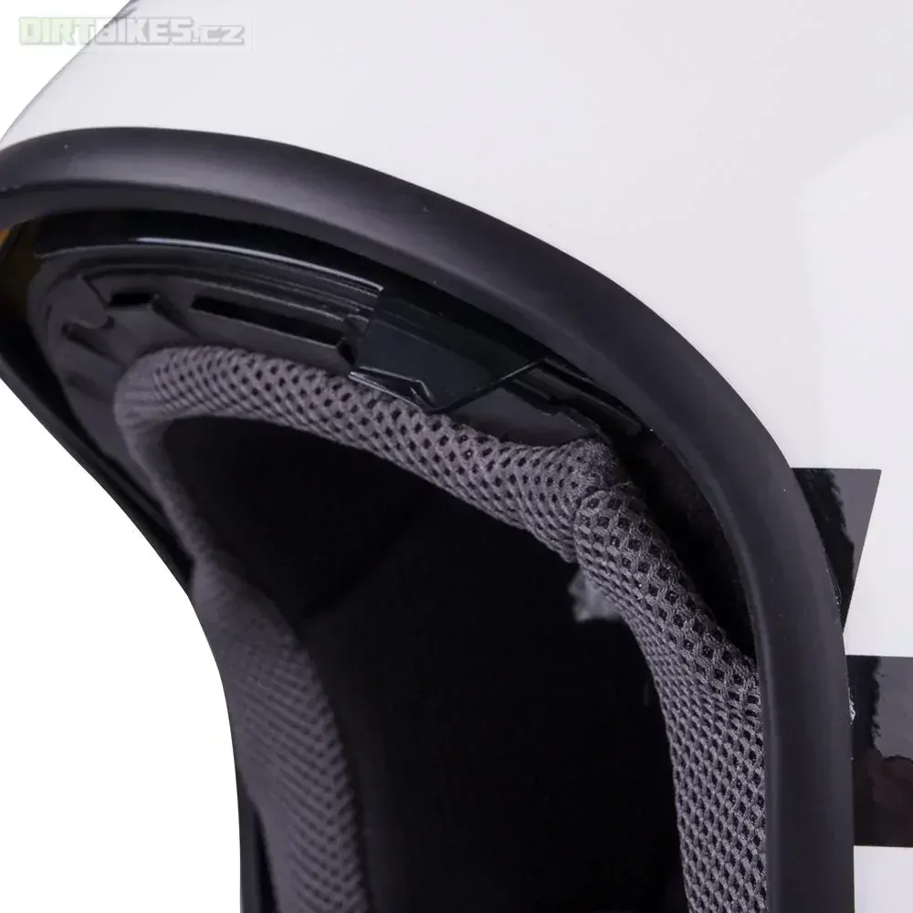 Přilba otevřená W-TEC FS-710G Sixty White - bílá s grafikou