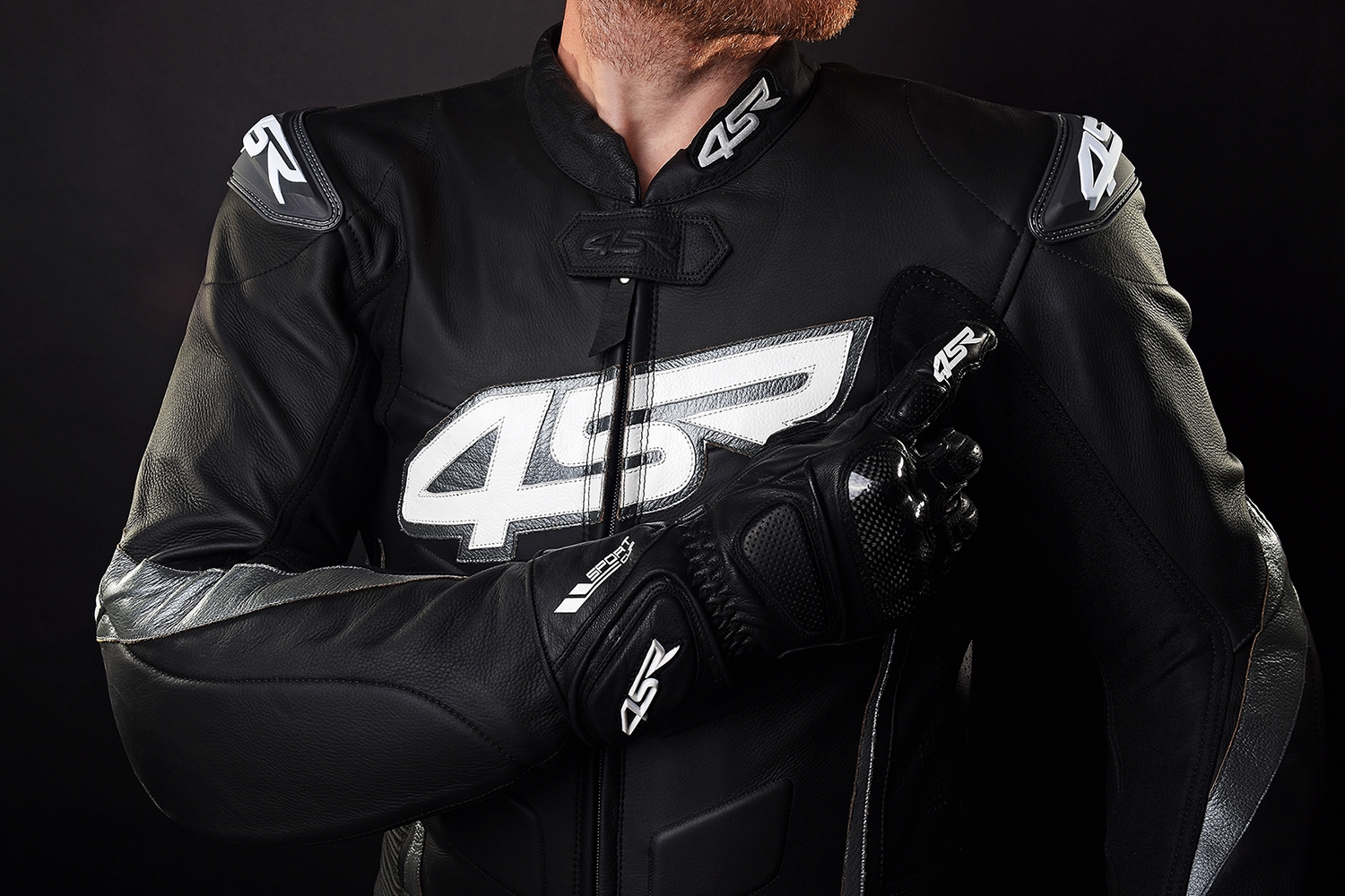 4SR Dvoudílná kožená moto kombinéza RR Evo III Grey Storm