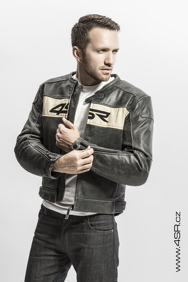 4SR Pánská kožená moto bunda Hooligan