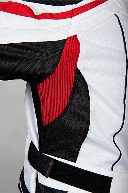 MBW Dámská textilní moto bunda NIKITA bílo červená