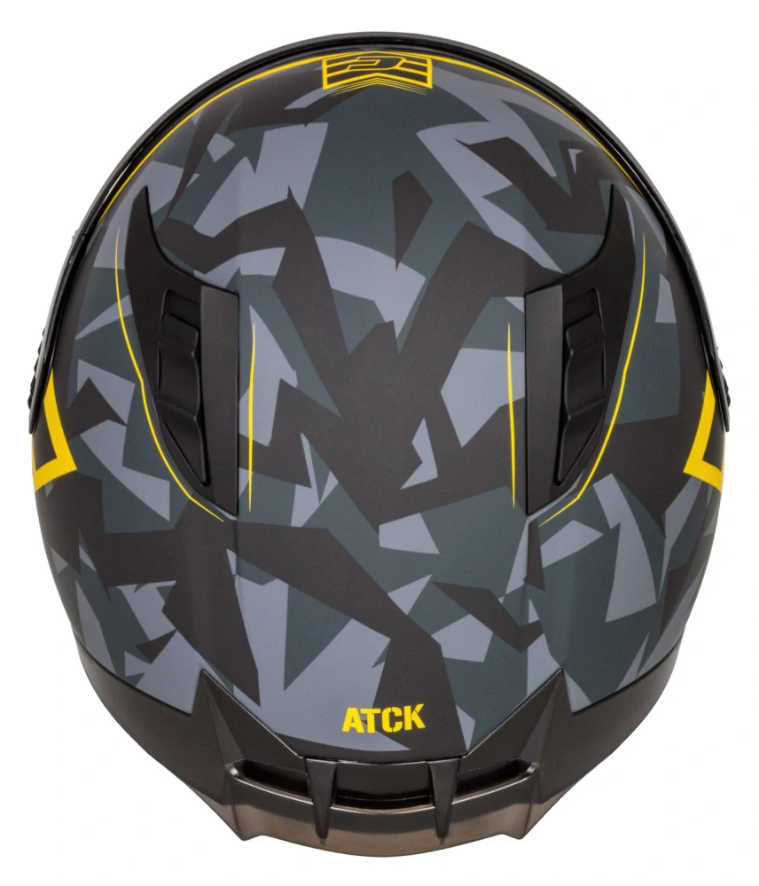 CASSIDA Integrální moto přilba Aero ATCK šedá camo černá žlutá fluo