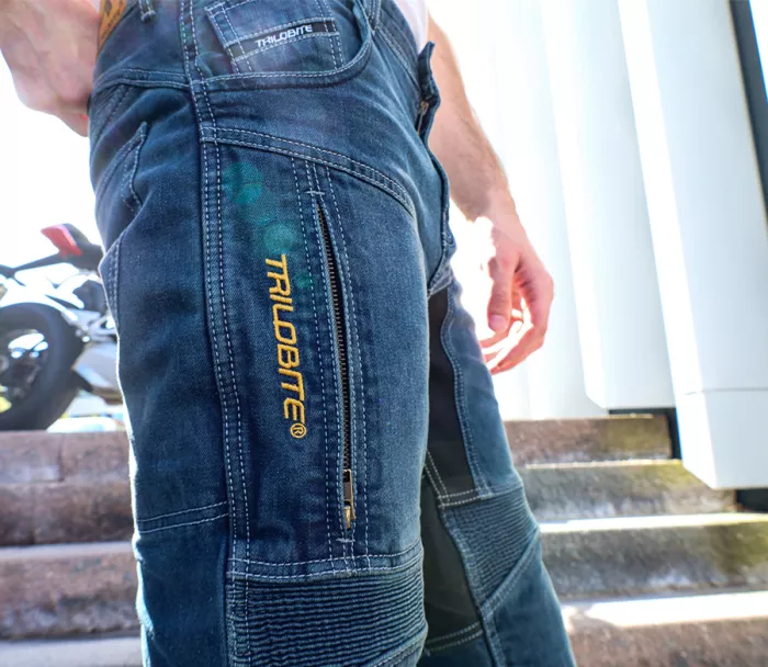 TRILOBITE pánské kalhoty PARADO DOUBLELAYER AAA SLIM FIT modré