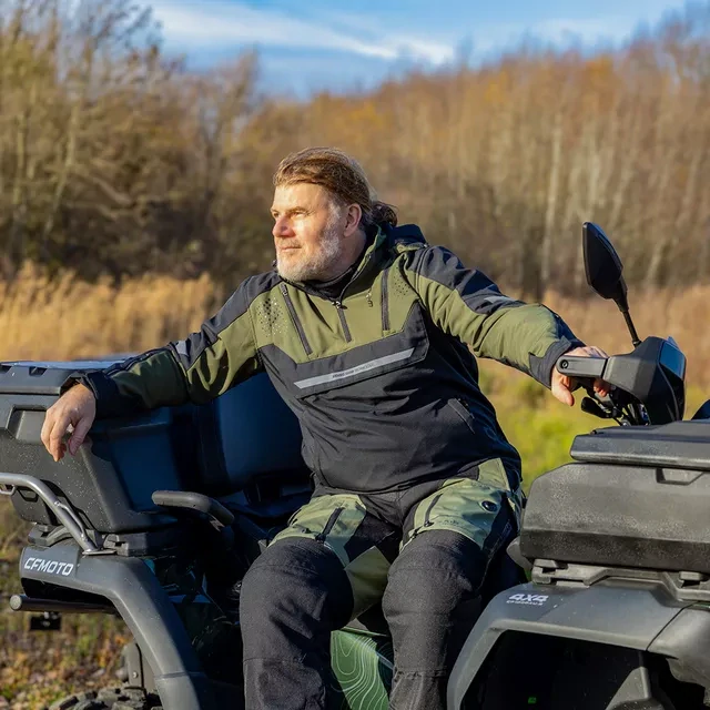 W-TEC Pánská softshellová moto bunda Annorack - khaki-černá
