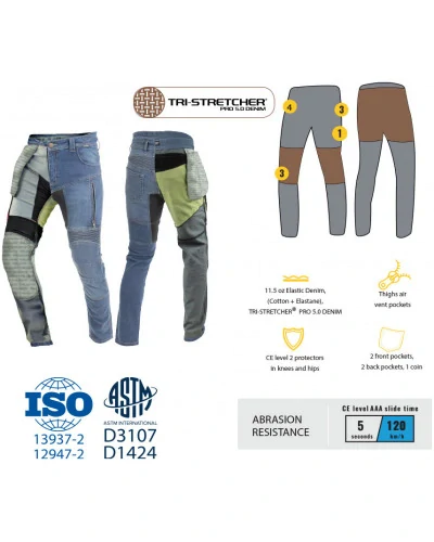 TRILOBITE pánské kalhoty PARADO DOUBLELAYER AAA SLIM FIT černé