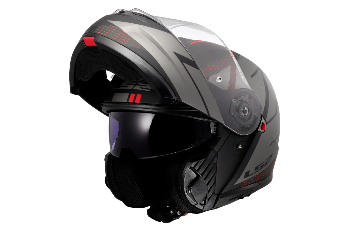 LS2 výklopná přilba FF908 STROBE II CODE BLACK GREY-06