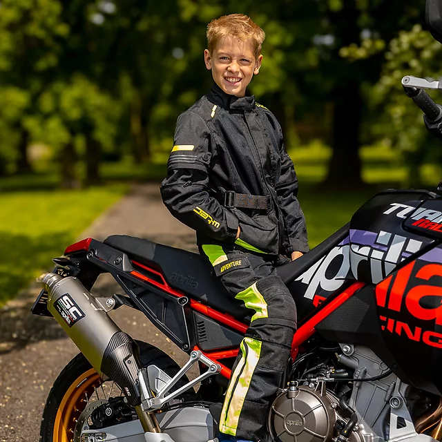 W-TEC dětské rostoucí letní moto kalhoty PINAPOCO černá/fluo