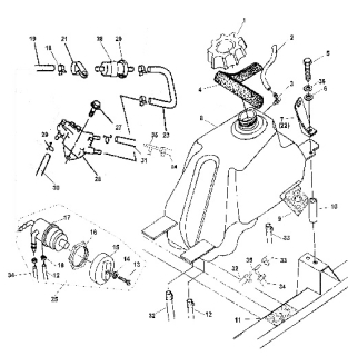 Linhai palivový kohout FUEL VALVE ASSY 20225
