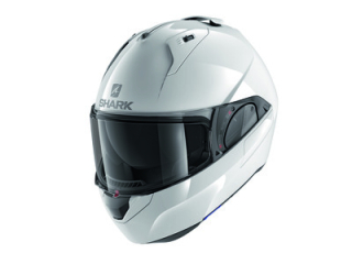 SHARK Překlopná moto přilba  EVO ES BLANK bílá lesk