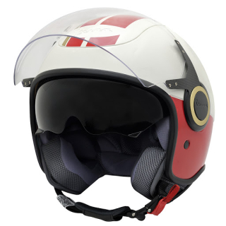 Přilba otevřená VESPA VJ RACING SIXTIES WHITE/RED