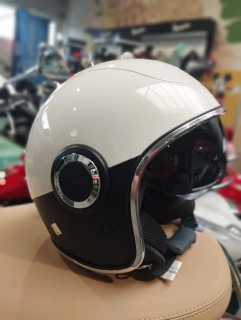 Přilba otevřená VESPA VJ bílá/černá 