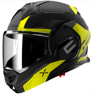 LS2 Překlopná moto přilba FF901 Advant X OBLIVION Matt Black H-V Yellow