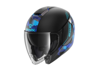 Přilba otevřená SHARK CITYCRUISER GENOM barva černá/matná/modrá 