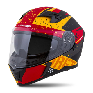 CASSIDA Integrální moto přilba DRFT 3.0 oranžová matnáčervená fluo PLEXI S PŘÍPRAVOU PRO PINLOCK