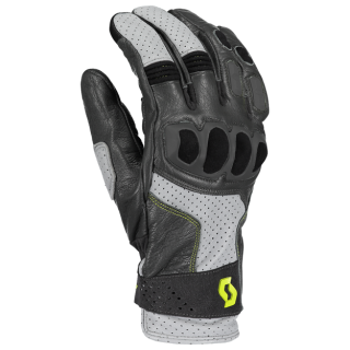 SCOTT Pánské kožené moto rukavice Sport ADV dark grey lime green