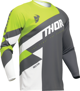 THOR dres SECTOR CHECKER tm.šedá/žlutá