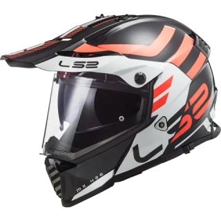 LS2 Enduro moto přilba MX436 Pioneer EVO ADVENTURER Black Orange White