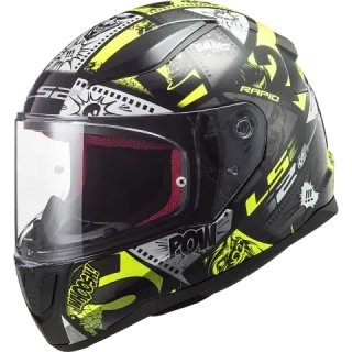 LS2 Dětská integrální přilba FF353 RAPID MINI VIGNETTE Black H-V Yellow