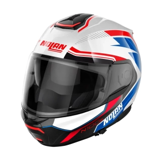 NOLAN Výklopná moto přilba N100-6 Surveyor Metal White Blue N-COM 24