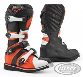 Dětské moto boty FORMA GRAVITY černo/oranžové 