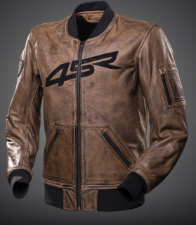 4SR Pánská kožená moto bunda BOMBER  hnědá 