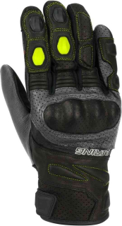 BERING Pánské kožené moto rukavice Rocket černé fluo