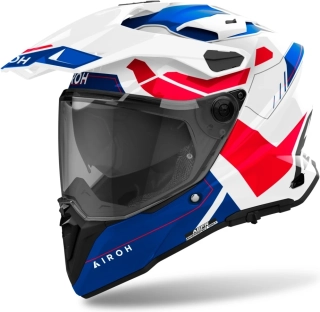 AIROH Enduro moto přilba COMMANDER 2 Reveal lesklá modrá červená
